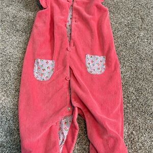 Baby Boden Pink Romper with Floral Lining